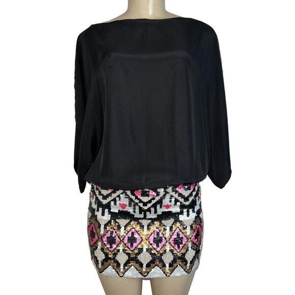 Parker Dresses & Skirts - PARKER Black on Top 100% Silk 2 Layered Mini Dress Size XS